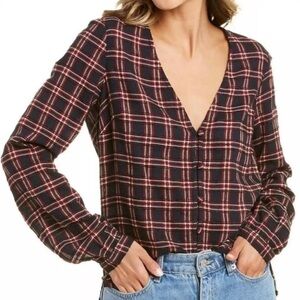 Veronica Beard Peggy Plaid Blouse